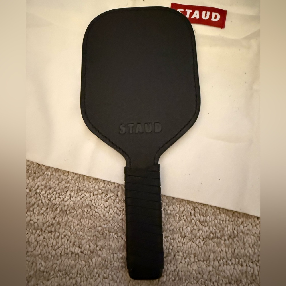 STAUD Black Suede Ace Pickle Ball Paddle Crossbody Bag - Picture 6 of 8